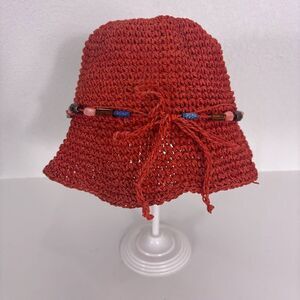 Magid Hats Red Open Straw Packable Sun Hat